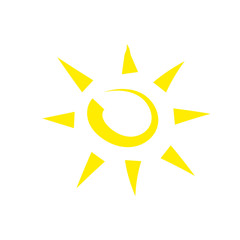 Funny vector doodle sun. Template. Frendly atmosphere. Hand drawn. Stock vector illustration