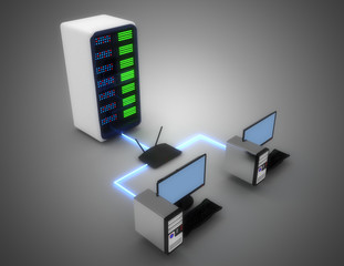 3d internet network concept .3d illustration