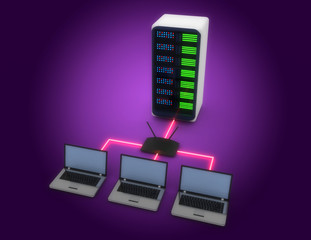 3d internet network concept .3d illustration