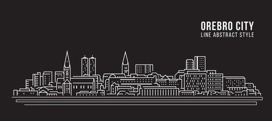 Cityscape Building Line art Vector Illustration design - Orebro city