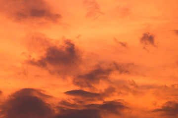 Morning sky Beautiful orange sun.