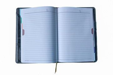 The book is opening in the white background.