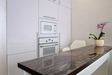 Footage of built in modules in kitchen, Interior shot