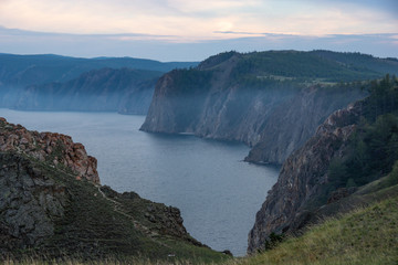 Fototapeta na wymiar The view on the Olkhon island on Baikal lake