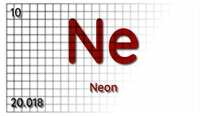 Neon chemical element  physics and chemistry illustration backdrop