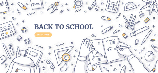 Back to School Doodle Background Concept