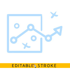 Strategy or tactic plan icon. Line doodle sketch. Editable stroke icon.