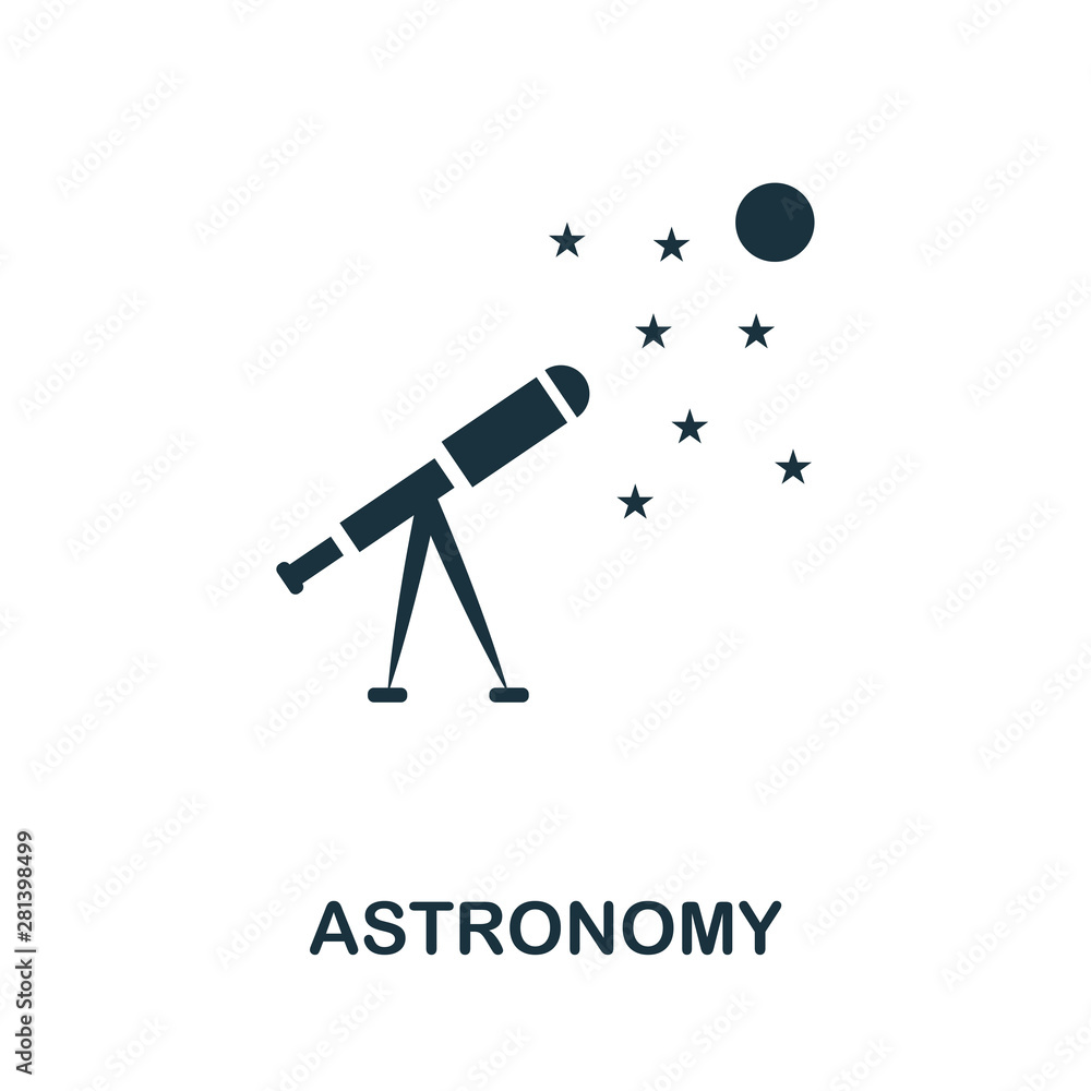 Poster astronomy vector icon symbol. creative sign from science icons collection. filled flat astronomy ico