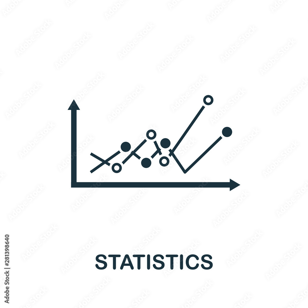 Poster statistics vector icon symbol. creative sign from science icons collection. filled flat statistics i