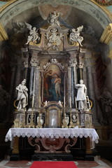 Main altar in the Saint John the Baptist church in Zagreb, Croatia