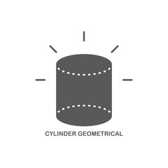 Cylinder geometrical figure vector icon isolated on white background