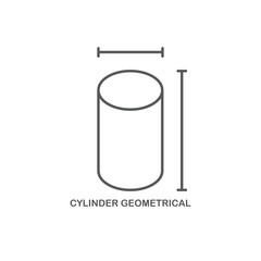 Cylinder geometrical figure vector icon isolated on white background