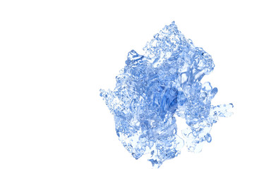 blue fluid on white background