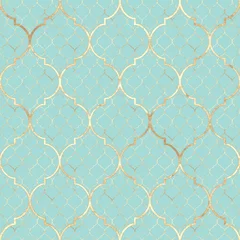 Behang Abstracte geometrische naadloze patroon. Oosterse tegels. Vintage textuur © Olga