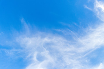 White clouds in the blue sky background in clearing day and good weather day