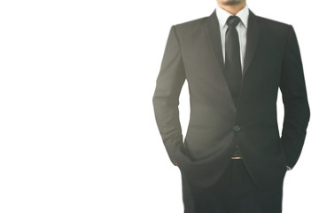 Obraz na płótnie Canvas People businessman in dark grey suit