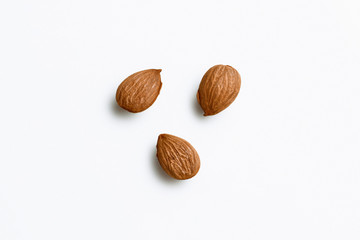 almonds isolated on white background