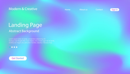 Website Landing Page Template. Modern Abstract Background Design