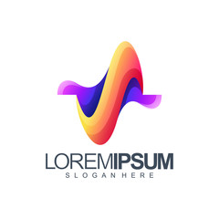 letter s wave logo design vector illustration