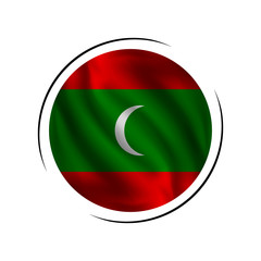Obraz premium Waving Maldives' flag, the flag of Maldives, vector illustration