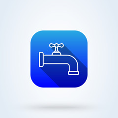 Water tap Simple vector. line art modern icon design illustration