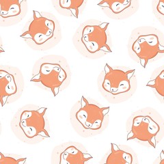 Obraz premium Fox seamless pattern. Vector illustration