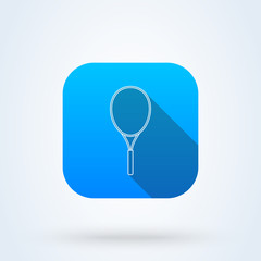 Tennis racket sign. line art vector modern icon design illustration.