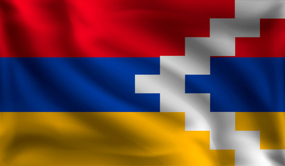 Obraz premium Waving Nagorno-Karabakh Republic flag, the flag of Nagorno-Karabakh Republic, vector illustration