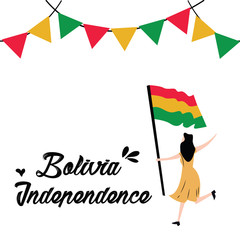 Bolivia Independence Day Celebration Vector Template Design Illustration