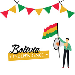 Bolivia Independence Day Celebration Vector Template Design Illustration