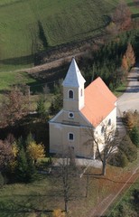 Fototapeta na wymiar Church of Our Lady of Lourdes and St. Joseph in the Barilovicki Leskovac, Croatia