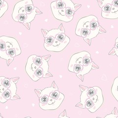Cutie cat seamless pattern