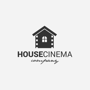 House cinema logo vector for film, cinema, director, tv company
