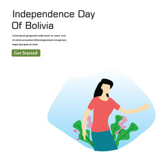 Fototapeta na wymiar Bolivia Independence Day Celebration Vector Template Design Illustration