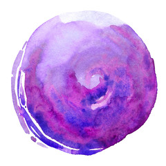 Texture abstract circle turn paper watercolor paint isolated purple