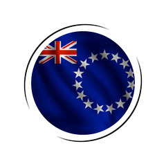 Waving cook islands flag, the flag of cook islands, vector illustration