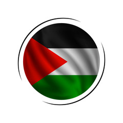 Waving Palestine flag, the flag of Palestine, vector illustration