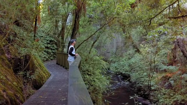 Walking up to Mangapohue Natural Bridge