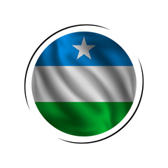 Waving Puntland flag, the flag of Puntland, vector illustration