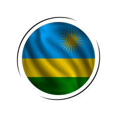 Waving Rwanda flag, the flag of Rwanda, vector illustration