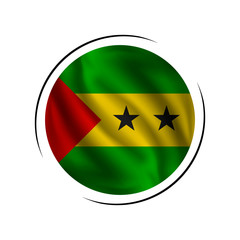Waving Sao Tome and Principe flag, the flag of Sao Tome and Principe, vector illustration