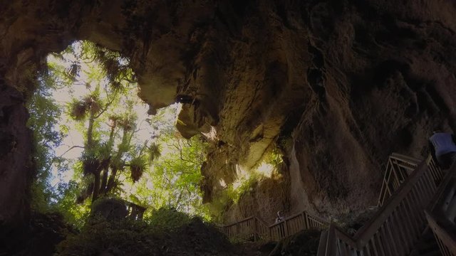 Walking up to Mangapohue Natural Bridge
