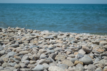Pebble beach of the Black sea