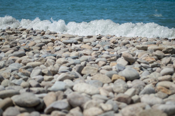Pebble beach of the Black sea