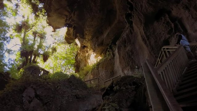 Walking up to Mangapohue Natural Bridge
