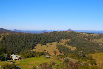 View at the Glass House Mountains in Queensland, Australia