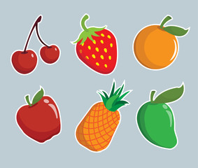 Set of fruits vector
