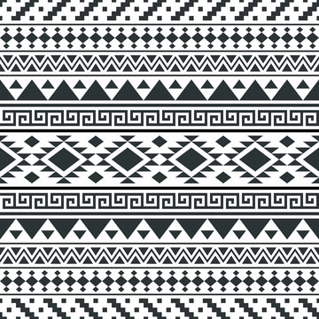 ikat ethnic pattern in black and white color . Aztec, Native, Navajo, Indian Design