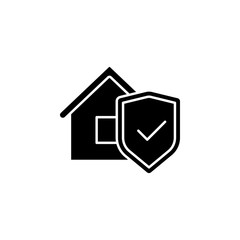 house, security icon. Simple glyph, flat vector of Real Estate icons for UI and UX, website or mobile application