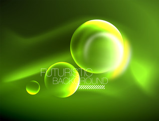 Vector glowing neon circles abstract background